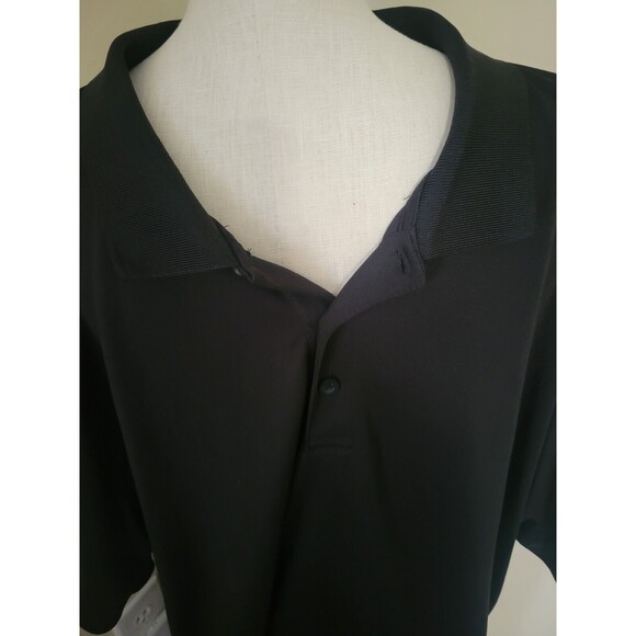 Mens Polyester Polo Shirt Landmark Buttons Collared Solid Short Sleeve 5XL - Picture 3 of 4